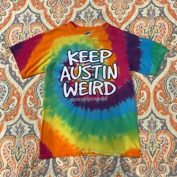 Tie Dye Keep Austin Weird Unisex T-Shirt - Picture 1 of 5